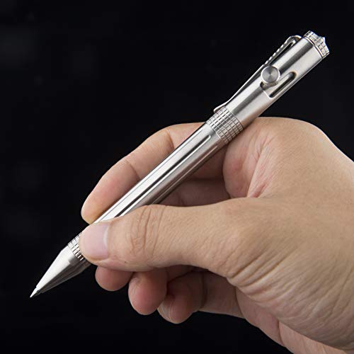 SMOOTHERPRO Bolt Action Pen Stainless Steel Pen with Decent Durable Stainless Steel Pen Clip Military Design for EDC Outdoor Office Tremor Parkinson Arthritic Signature (SST331) - Image 2