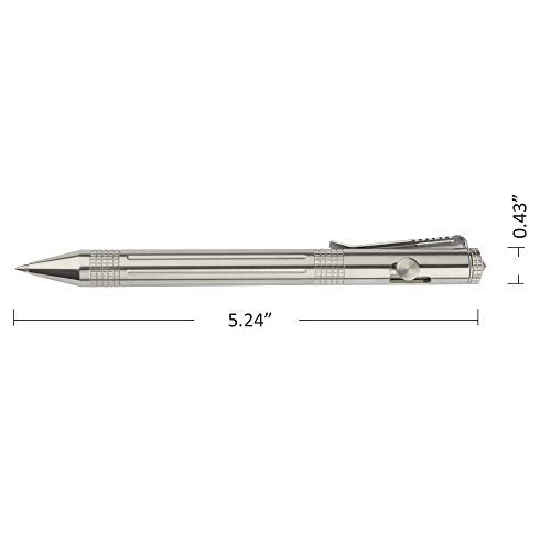 SMOOTHERPRO Bolt Action Pen Stainless Steel Pen with Decent Durable Stainless Steel Pen Clip Military Design for EDC Outdoor Office Tremor Parkinson Arthritic Signature (SST331) - Image 5