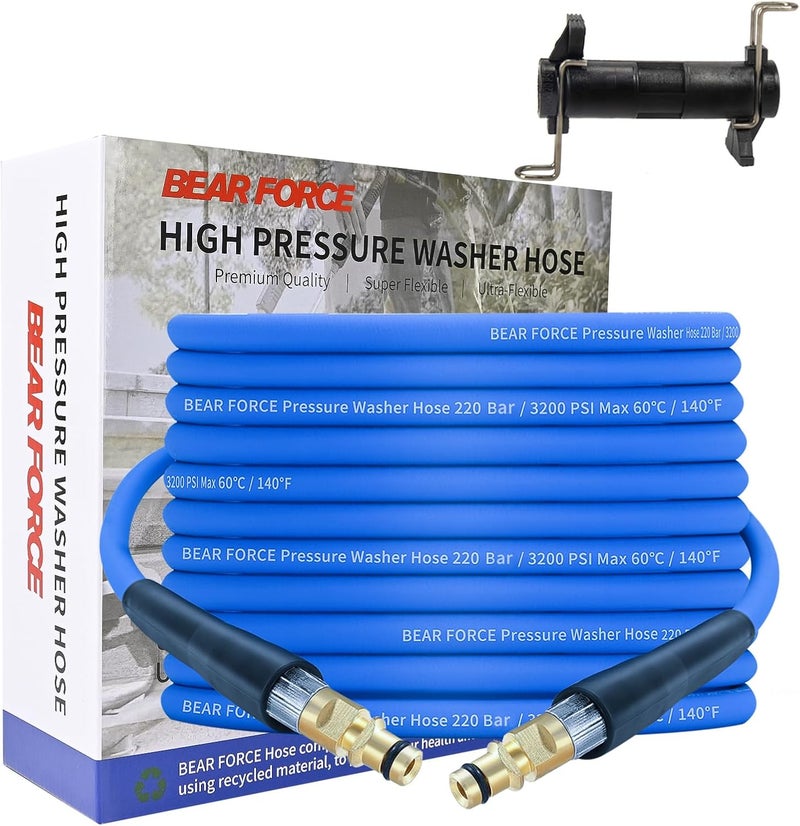BEAR FORCE Pressure Washer Replacement Hose Super Flexible Pipe 10M 220Bar Kink Resistant Hose for Karcher K Series Karcher K2-K7 Click Type Plug Quick Connector Accessories Extension Clean - Image 1