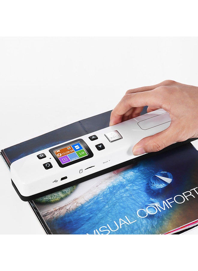 Generic - Portable Handheld Wand Document/ Book/ Images Scanner 1050DPI Resolution High Speed Scanning A4 Size JPEG/ PDF Format Colorful LCD Display for Office Business Reciepts - Image 1