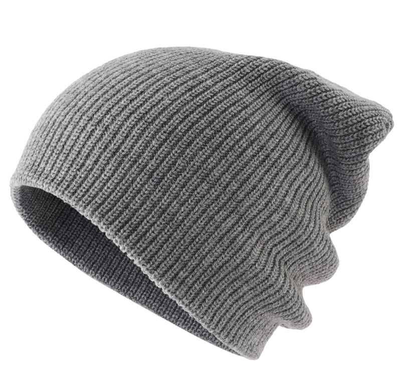 Connectyle Winter Beanie for Men Women Classic Knitted Warm Hat Daily Thick Cuffed Beanies Acrylic Watch Cap Light Grey - Image 3