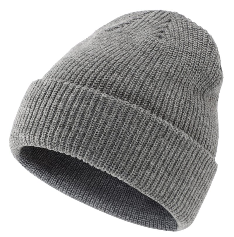 Connectyle Winter Beanie for Men Women Classic Knitted Warm Hat Daily Thick Cuffed Beanies Acrylic Watch Cap Light Grey - Image 2