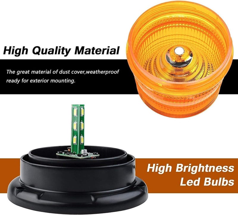 AutoBizarre 12V/24V Revolving Amber Yellow Orange Emergency Clearance Warning Strobe LED Beacon Lights with Magnetic Base & Cigarette Lighter Cord For All Cars, Trucks, Vans, SUVs, etc. - Image 5