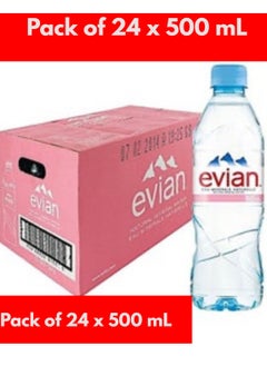 Evian Naturally Bottled Filtered Mineral Drinking Water 24x 500 ML  - Image 1