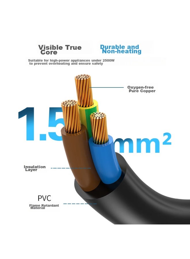 Towe 10a Three-g One-to Extension Cord For Electric Vehicles, Power Strip/extension Cord/engineering Ground Cable, Durable And Drop-resistant Socket, 1.5m², 20 Meters - Image 2