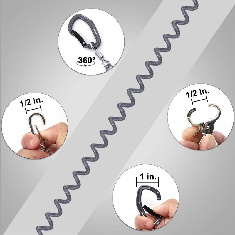 Hercules M4 Fishing Lanyard, Fishing Pole Tether, Kayak Paddle Leash, Heavy Duty Retractable Coiled Lanyard for Fishing, Rods, Pliers, Boating, Paddles, Kayak - Image 3