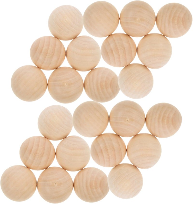 Healifty 20pcs Unfinished Mini Hemisphere Wooden Balls Half Craft Spheres for DIY Arts and Crafts Projects Smooth Solid Half Wooden Balls for Painting and Home Decoration - Image 1