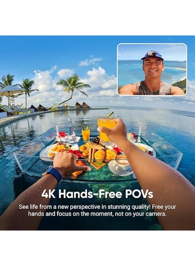 FIPKA Insta360 GO 3S 128GB 4K Mini Portable Vlogging Camera, Hands-Free, Mount Anywhere, Stabilization, 140-Minute Battery life, 10m Waterproof, Apple Find My, Pet POV, White - Image 3