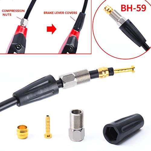 Farbetter 2500mm Bicycle Hydraulic Disc Brake Hose Complete Kit for Shimano BH59 System Included 4PCS Lever Covers, 4PCS Compression Nuts, 6PCS Protective sleeves, 5PCS Oliver and 5PCS Inserts (Black) - Image 4
