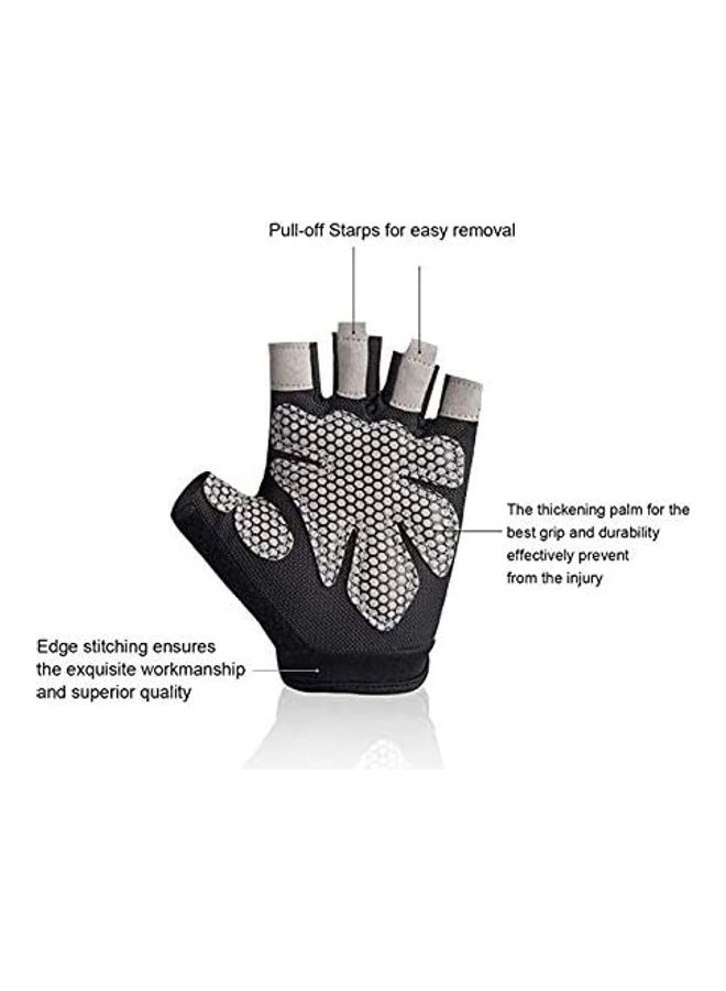 NIBEMINENT Black Weight Lifting Gym Gloves With Anti-Slip Leather Palm 28.9 x 18.4 2.1cm  - Image 3