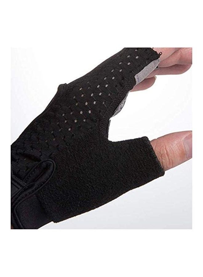NIBEMINENT Black Weight Lifting Gym Gloves With Anti-Slip Leather Palm 28.9 x 18.4 2.1cm  - Image 4