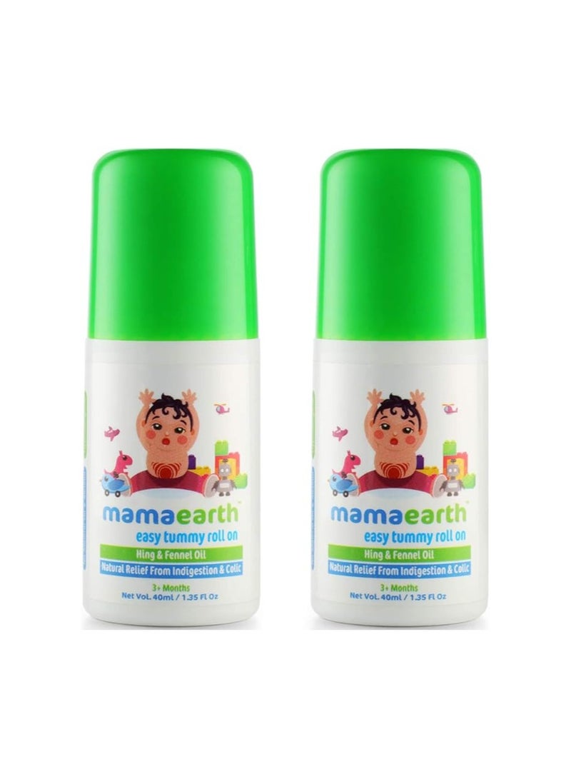 Mamaearth Easy Baby Tummy Roll On Digestion and Colic Relief With Hing And Fennel 40ml Pack Of 2 - Image 1