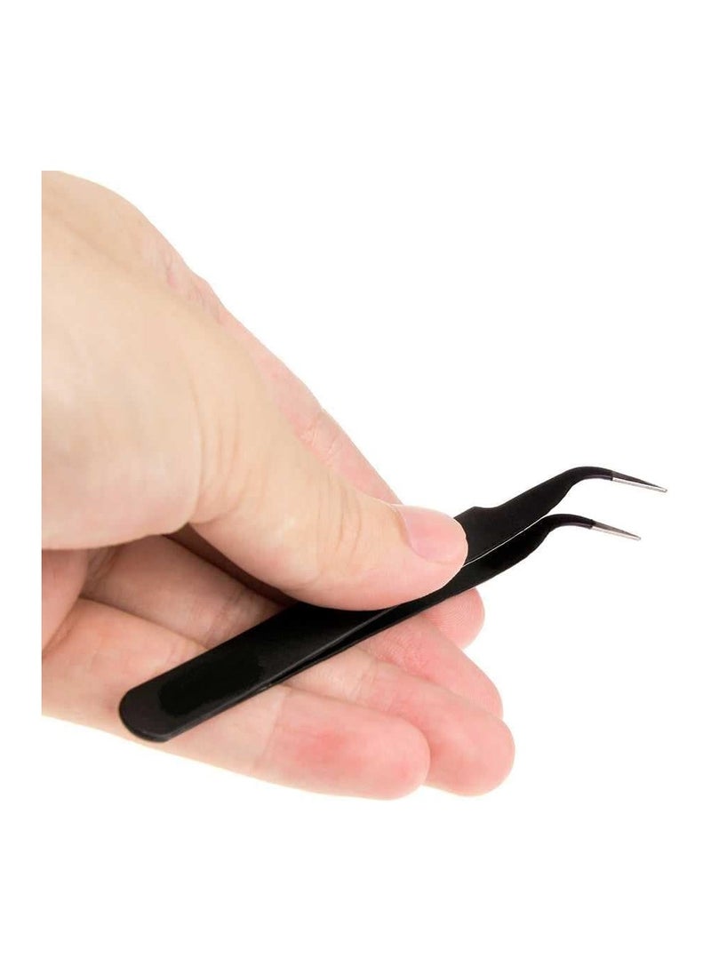 Generic Professional Anti Static Tweezers Black  - Image 1
