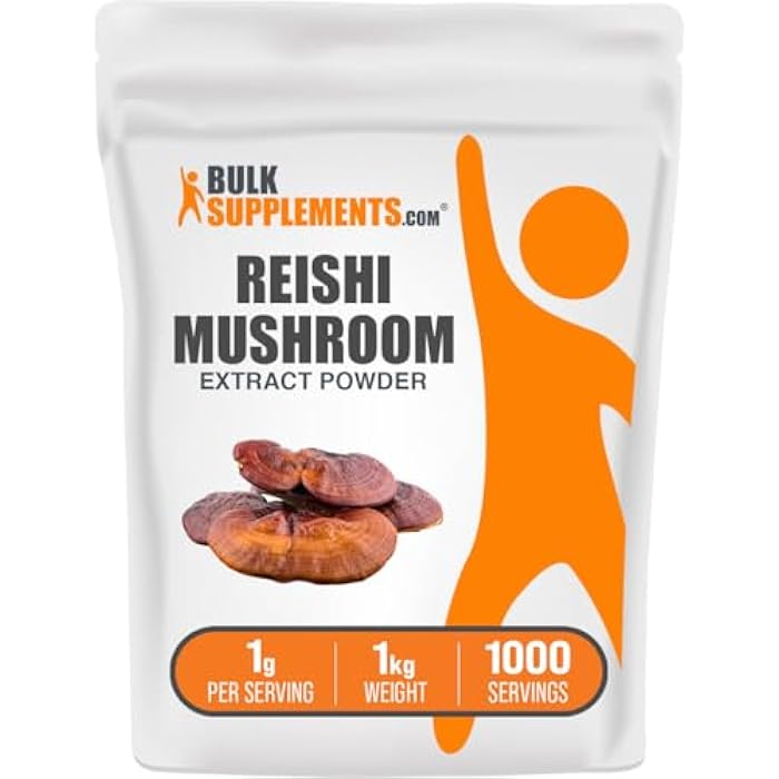 BulkSupplements.com Reishi Mushroom Extract Powder - Reishi Mushroom Powder, Supplement for Overall Well-Being - Gluten Free, 1g per Serving, 1kg (2.2 lbs) (Pack of 1) - Image 1