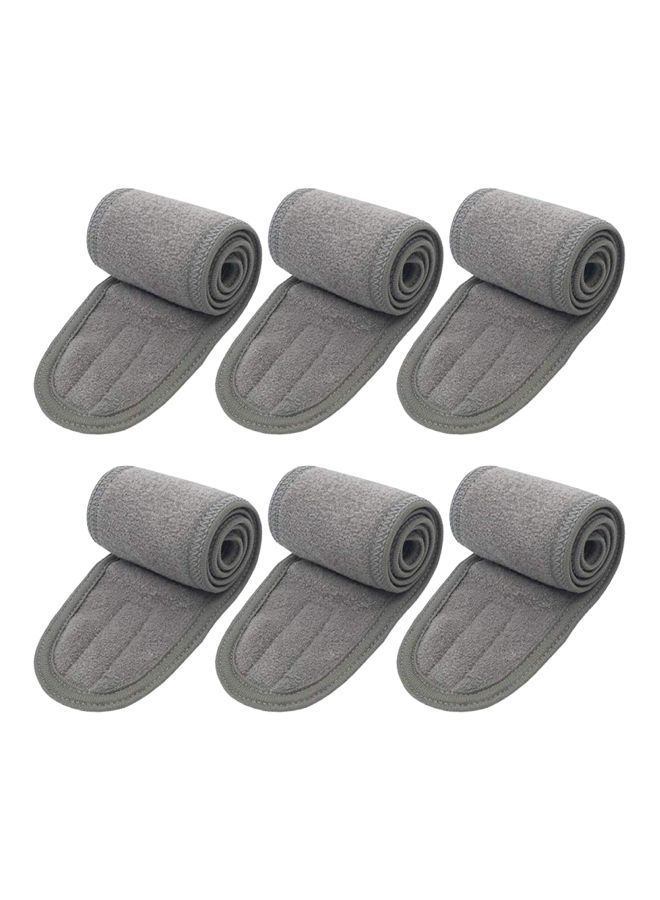 NIBEMINENT 6-Piece Facial Spa Headband Grey