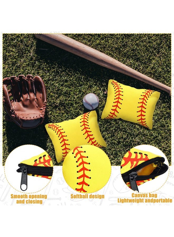 Hicarer 36 Pieces Softball Team Gifts Set Includes 12 Charm Bracelets 12 Pouch Small Portable Travel Makeup Bag 12 Scrunchies Elastic Hair Ties for Women Men - Image 4
