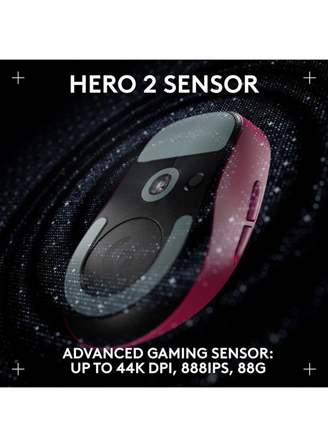 لوجيتيك ماوس الألعاب اللاسلكي G PRO X Superlight 2 DEX LIGHTSPEED، وزن 60 جرام، ماوس خفيف الوزن بمستوى احترافي مع 5 أزرار قابلة للبرمجة، شحن USB-C، مستشعر DPI 32k لجهاز الكمبيوتر/ماك - ماغنتا - Image 3