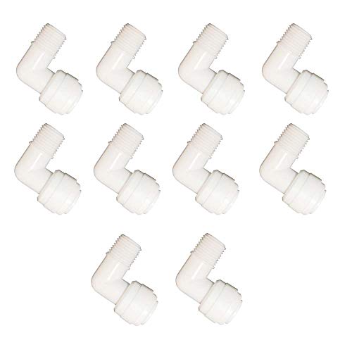 Malida Male Push To Connect Tube Fitting,water purifiers Quick Connector Drinks Dispense and water filtration system fittings (1/4 NPT Male x 3/8 OD Tube Elbow) - Image 2