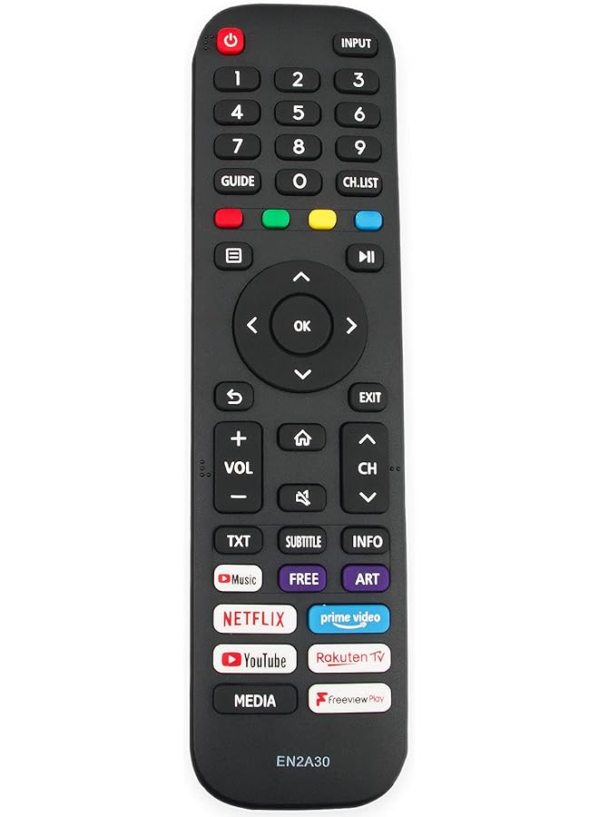 ELTRAZONE EN2A30 Replacement Remote Control Compatible with Hisense TV Models 55A7300F, 55A7320F, 55A7340F, 43A7300F, 43A7340F, 43A7500F, 65A7340F, 65AE7210F, 43AE7210F, 50A7300F, 50A7340F – Reliable Infrared Remote for Easy TV Control - Image 1
