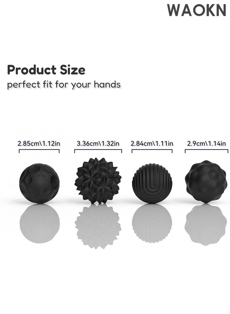 WAOKN Magnetic Balls Fidget Toys for Adults&Teens, 4pcs Large Sensory Attraction Stress Balls with Silicone Shell to Calm Restless Hands Anxious Mind, Office Desk Magnet Balls Toys for Anxiety Relief（Black） - Image 5