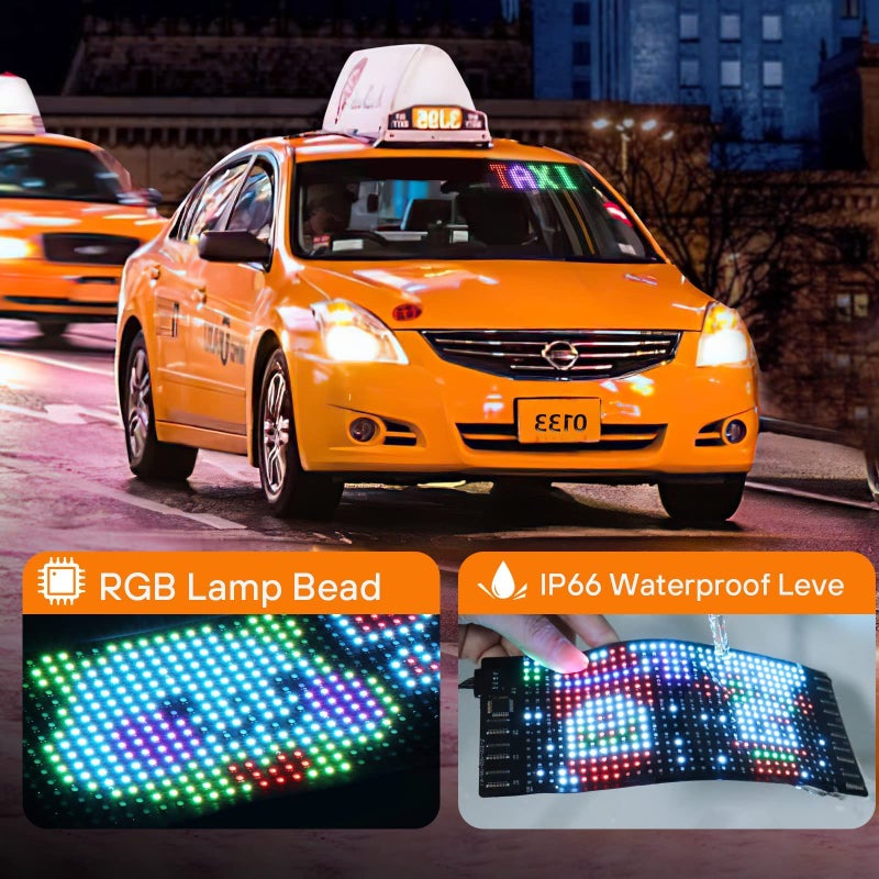 RAYHOME LED Sign for Car, 7''x3''Flexible LED Matrix Panel USB 5V Bluetooth Application Control DIY Programmable Scrolling LED Sign for Car Party Wedding Festival - Image 2