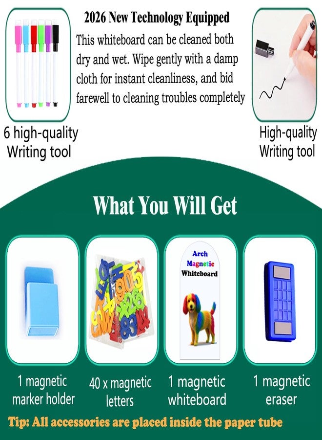 Lnepnw Magnetic Wall Sticker Dry Erase Whiteboard Contact Paper Arch 47.2" x 17.5" Self Adhesive Magnet White Board Wallpaper Peel and Stick Wall Decal for Home Playroom Classroom - Image 4
