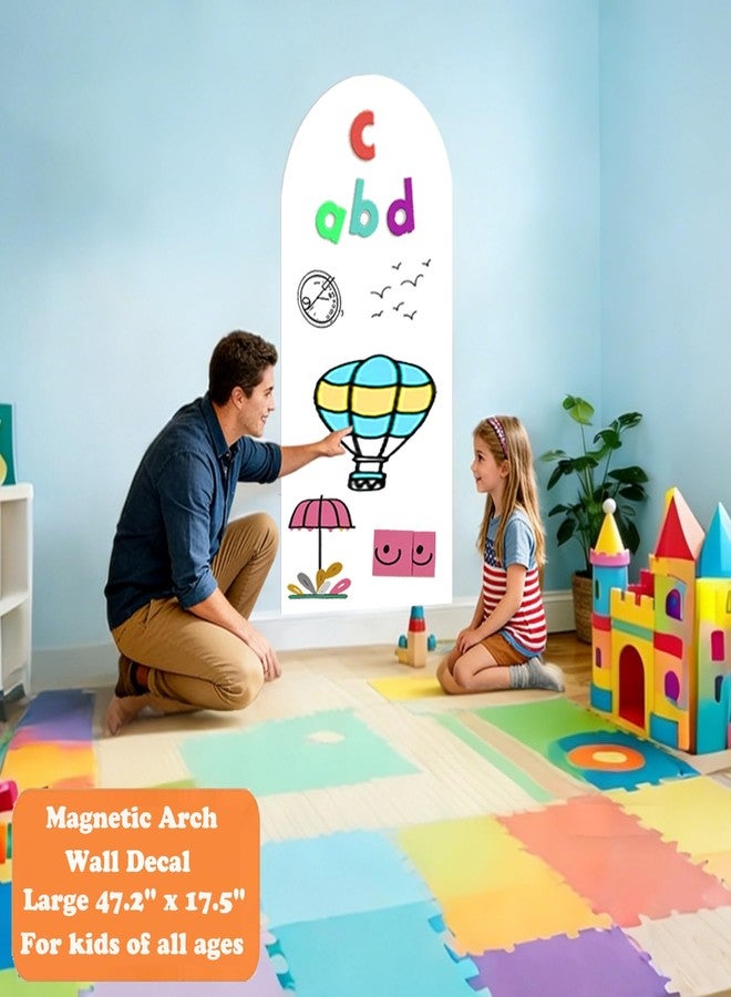 Lnepnw Magnetic Wall Sticker Dry Erase Whiteboard Contact Paper Arch 47.2" x 17.5" Self Adhesive Magnet White Board Wallpaper Peel and Stick Wall Decal for Home Playroom Classroom - Image 2