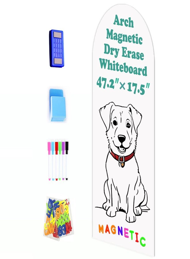 Lnepnw Magnetic Wall Sticker Dry Erase Whiteboard Contact Paper Arch 47.2" x 17.5" Self Adhesive Magnet White Board Wallpaper Peel and Stick Wall Decal for Home Playroom Classroom - Image 1