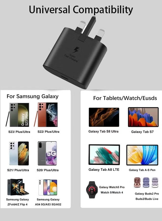 جيكومو شاحن شحن فائق السرعة 45 وات بمنفذ USB C -متوافق مع S24 S23 S22 S21 S20 Ultra، S24+ S23+S22+ S21+، A53، A15، A 55، A54 - محول طاقة منالنوع C - Image 3