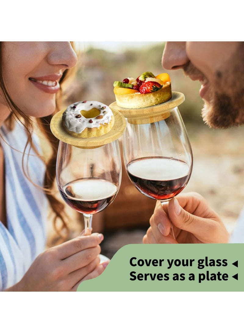 4 Pcs Charcuterie Wine Glass Topper, Keep Bugs Out and Prevent Spills, Wine Glass Topper Charcuterie Plate, Ideal Gift for Wine Enthusiasts in Elegant Gift Box - Image 2