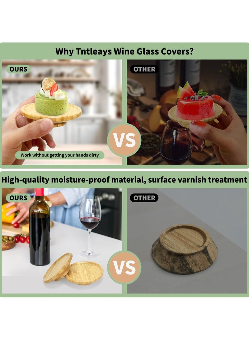 4 Pcs Charcuterie Wine Glass Topper, Keep Bugs Out and Prevent Spills, Wine Glass Topper Charcuterie Plate, Ideal Gift for Wine Enthusiasts in Elegant Gift Box - Image 1
