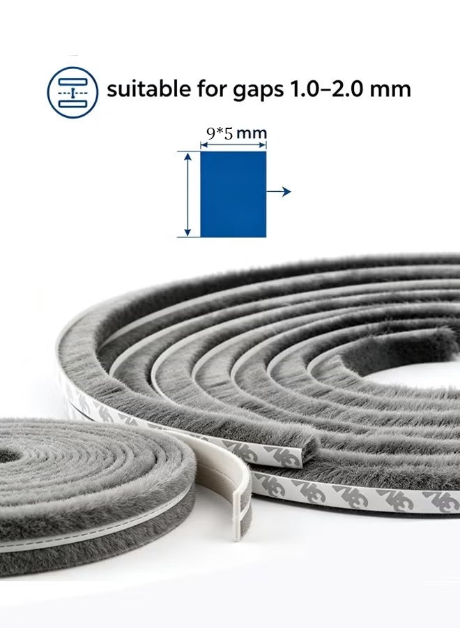 Comysubao 9*5mm Grey Self-Adhesive Weather Seal, Draft Stopper & Noise Blocker for Doors, Windows, Patio & Cabinet - Image 2