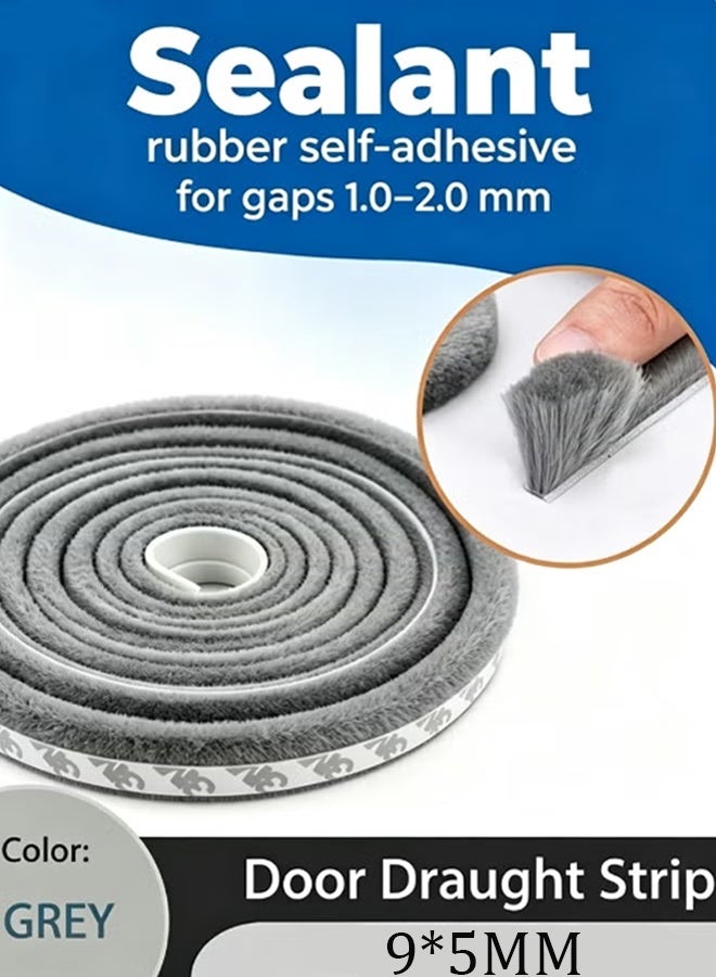 Comysubao 9*5mm Grey Self-Adhesive Weather Seal, Draft Stopper & Noise Blocker for Doors, Windows, Patio & Cabinet - Image 1
