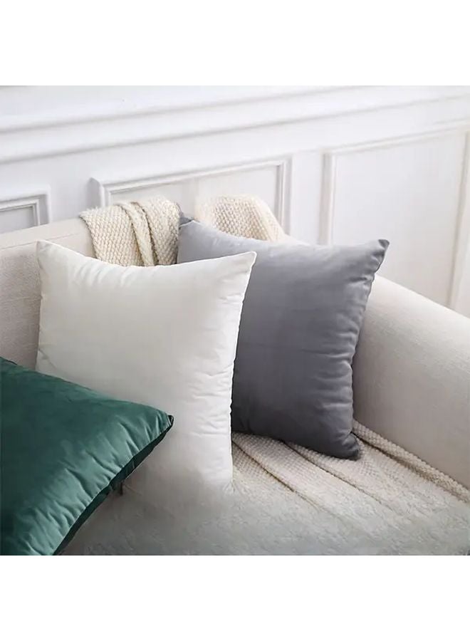 Nordic Style Plain Velvet Pillowcase 19 69x19 69 Inch White For Sofa Bedside Cushion - Image 3