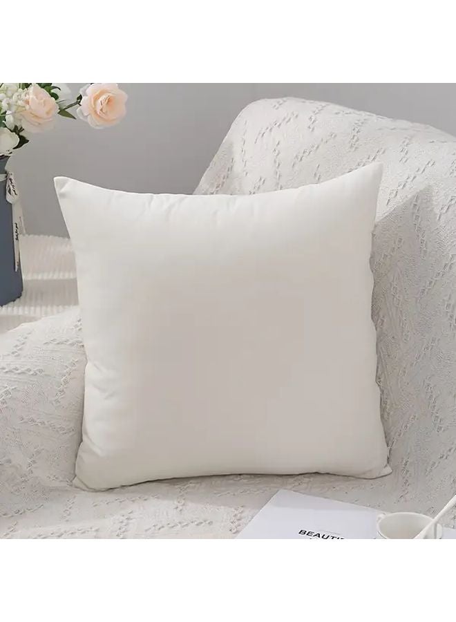 Nordic Style Plain Velvet Pillowcase 19 69x19 69 Inch White For Sofa Bedside Cushion - Image 1