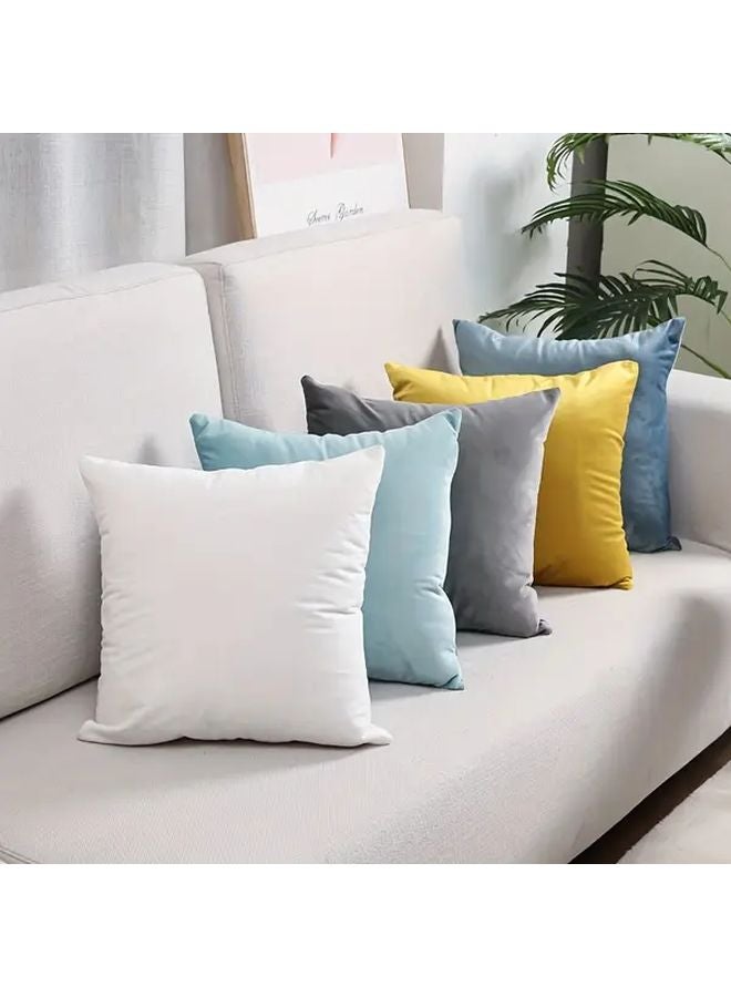 Nordic Style Plain Velvet Pillowcase 19 69x19 69 Inch White For Sofa Bedside Cushion - Image 2