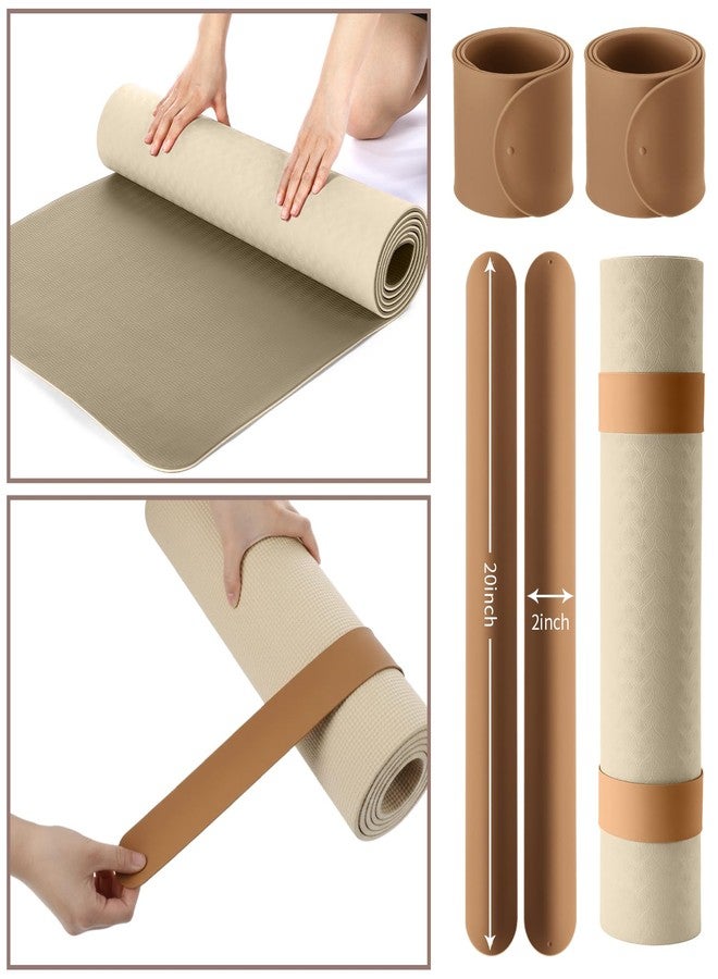 Halloscume Yoga Bag Set for Women Including Yoga Mat Tote Bag, Booty Resistance Bands, Non Slip Sports Socks Silicone Ties for Pilates Travel Workout Office Home Gym(Brown) - Image 5