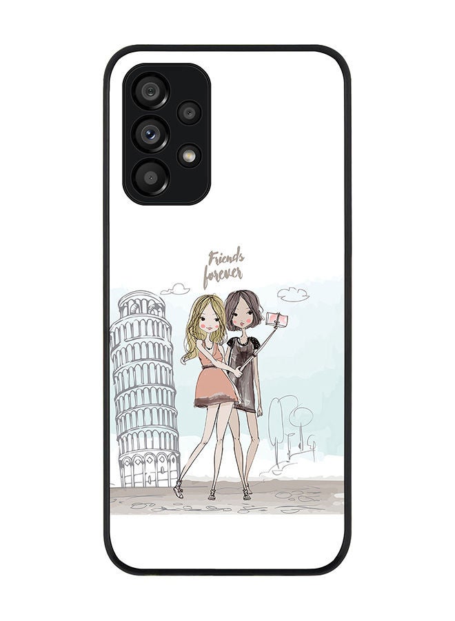 Stylizedd Rugged Black edge case for Samsung Galaxy A23 (LTE/4G) Slim fit Soft Case Flexible Rubber Edges Anti Drop TPU Gel Thin Cover - Friends Forever - Image 1