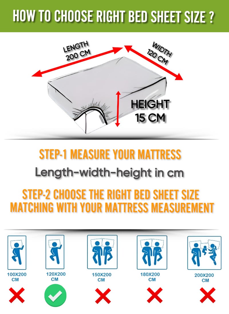 Blueberry Light Grey Striped Cotton Bed Sheet Sets 3 Piece Set Deep Pocket 120x200+15cm - Image 4