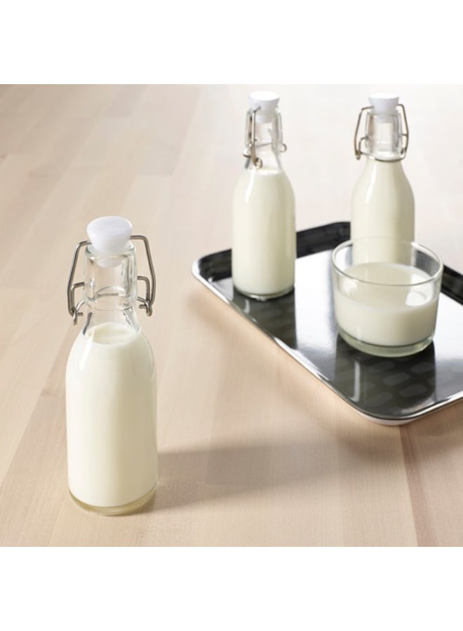 Ikea Set of 3 Glass Bottles with Airtight Stoppers - 150ml Capacity, High Quality Clear Glass for Preserving Juices, Oils and Sauces, Elegant Design, Reusable and Dishwasher Safe - Image 5