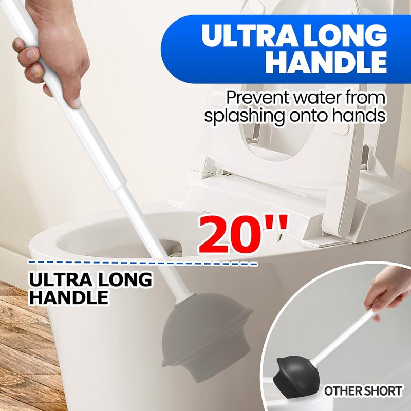 Denvlex 2 in 1 Toilet Brush and Plunger Set, Extended Handle Plunger,Toilet Bowl Brush Plunger Set,Bathroom Cleaning Tools,Cleaning Brush,Cleaning Supplies,Toilet Brush Plunger Combo,Dark Grey - Image 2