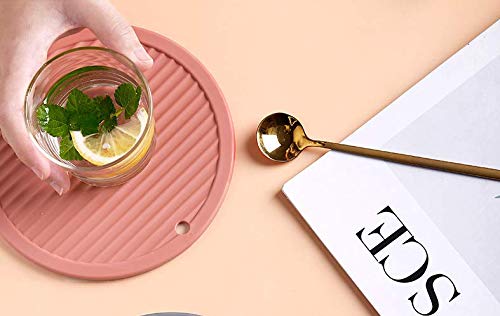 KITOOL 4 PCs of Round Silicone Heat Insulation pad, Thickened Dining Table mat, Coaster, Casserole mat, Non-Slip mat, Anti-Scald mat, high Temperature Resistance 6 in (Pack - 4 red) - Image 4