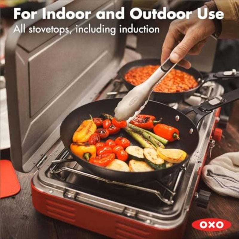 Outdoor Pre-Seasoned Carbon Steel 10" Frying Pan Skillet, Detachable Handle for Easy Storage, Indoor Use, Nonstick with Use, Induction Suitable, Oven and Broiler Safe, Browning, Grill, Sear, Saute, Black - Image 5