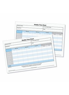 Weekly Time Sheets 8 1 2" X 5 1 2" Two Part Carbonless White And Yellow Copies Two Color Printing On The Front Side 100 Two Part Sets Per Pack Made And Printed In The Usa