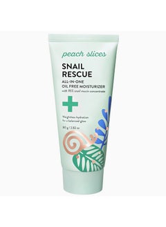 Peach Slices Snail Rescue Allinone Oil Free Face Moisturizer 95% Snail Mucin Lightweight Longlasting Hydration Siliconefree Face Cream Skin Care Clean & Crueltyfree 2.82 Oz  - Image 1