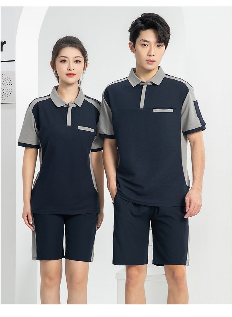 Restaurant Staff T-Shirts Short Sleeve round Neck BBQ Hot Pot Restaurant Service Uniform Breathable Men's Polo Shirt - Image 3