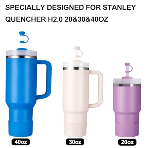 HYZ 8 Piece Accessories for Stanley Cup, Silicone Spill Proof Stopper Set and Protective Boot Including Straw Cover Cap for Stanley H2.0 20oz 30oz 40oz Tumbler, Azure - Image 4