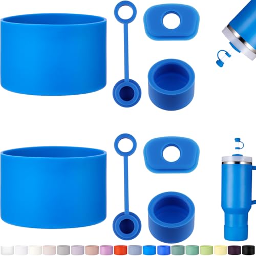 HYZ 8 Piece Accessories for Stanley Cup, Silicone Spill Proof Stopper Set and Protective Boot Including Straw Cover Cap for Stanley H2.0 20oz 30oz 40oz Tumbler, Azure - Image 1