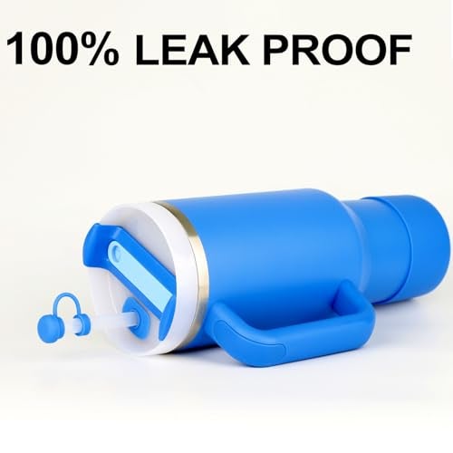 HYZ 8 Piece Accessories for Stanley Cup, Silicone Spill Proof Stopper Set and Protective Boot Including Straw Cover Cap for Stanley H2.0 20oz 30oz 40oz Tumbler, Azure - Image 3