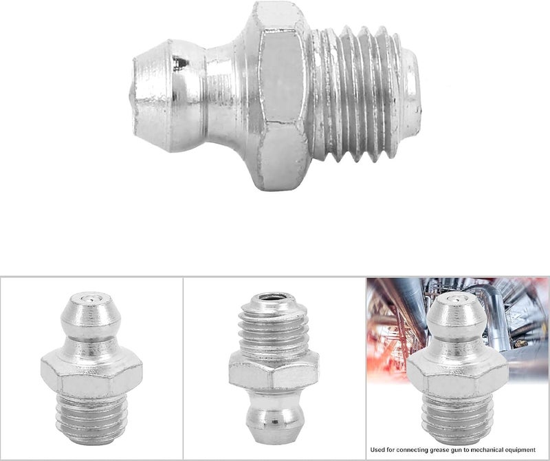 Yunseity Grease, Grease Fitting Rustresistant Grease Nozzle Nickle Plated Iron for Motorcycle for Automotive for Industrial Applications (M8 Straight) - Image 3